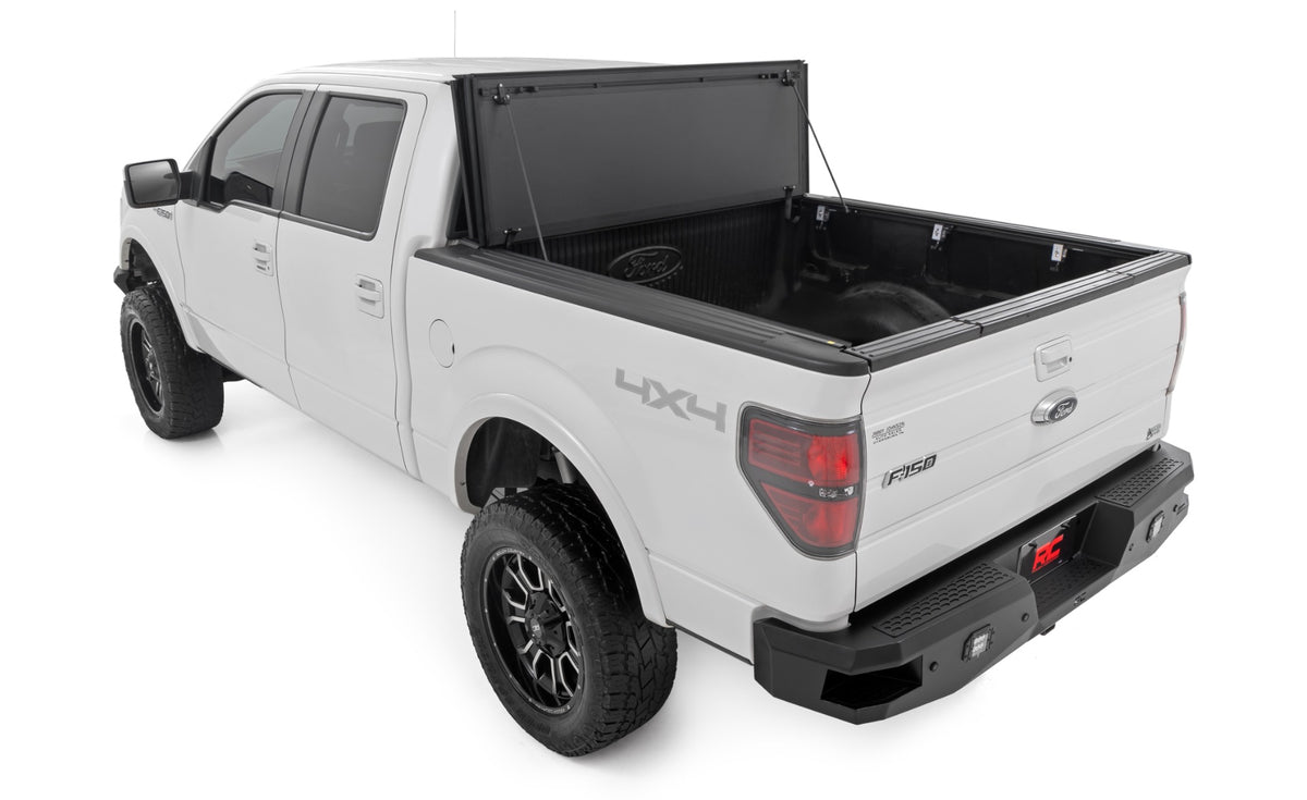 Hard Tri-Fold Flip Up Bed Cover | 5&#39;7&quot; Bed | Ford F-150 2WD/4WD (2004-2014)