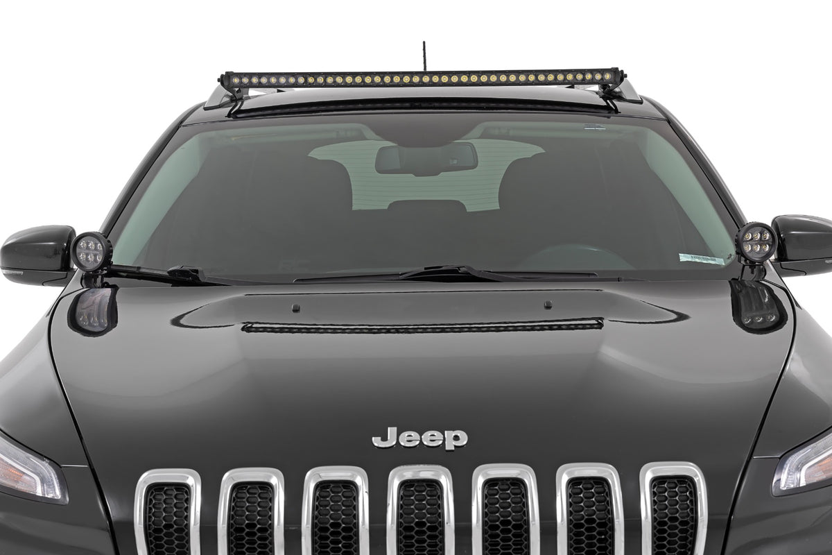 LED Light Kit | Ditch Mount | 2&quot; Black Pair | Spot | Jeep Cherokee KL (14-21)