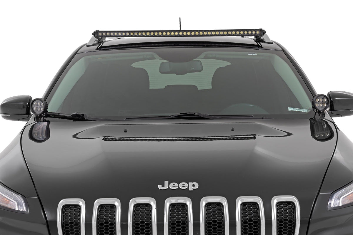 LED Light Kit | Roof Mount | 40&quot; Black Single Row | Jeep Cherokee KL (14-23)