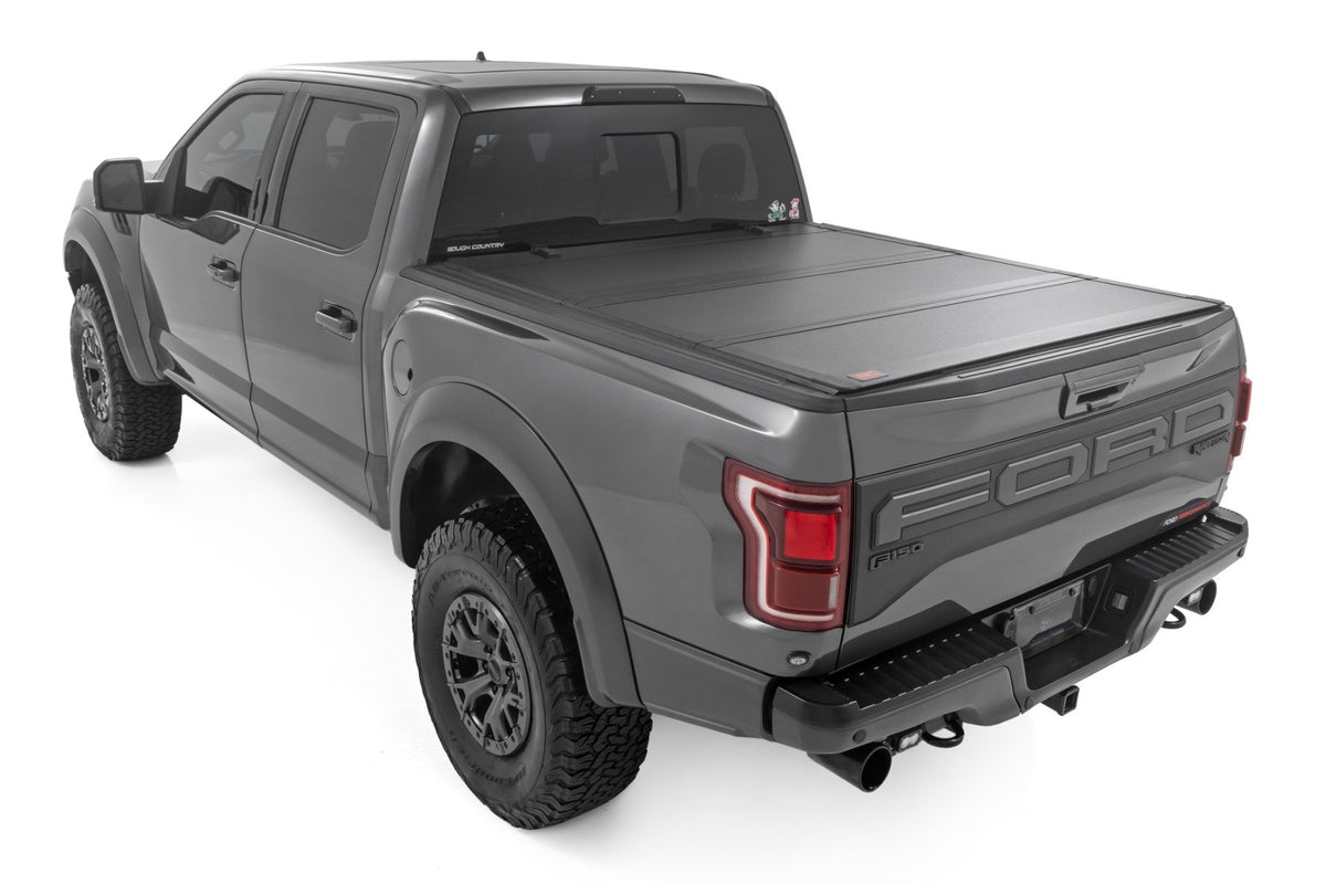 Hard Tri-Fold Flip Up Bed Cover | 5&#39;7&quot; Bed | Ford F-150 (21-24)/F-150 Lightning (22-24) 