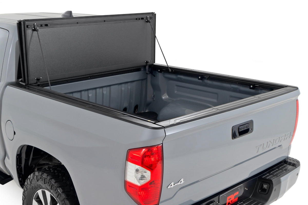 Hard Tri-Fold Flip Up Bed Cover | 5&#39;7&quot; Bed | Toyota Tundra 2WD/4WD (07-21)