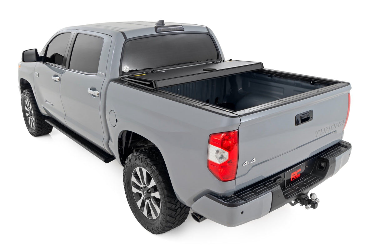 Hard Tri-Fold Flip Up Bed Cover | 5&#39;7&quot; Bed | Toyota Tundra 2WD/4WD (07-21)