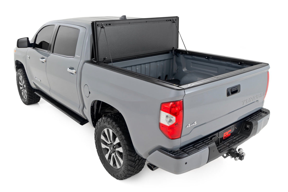 Hard Tri-Fold Flip Up Bed Cover | 5&#39;7&quot; Bed | Toyota Tundra 2WD/4WD (07-21)