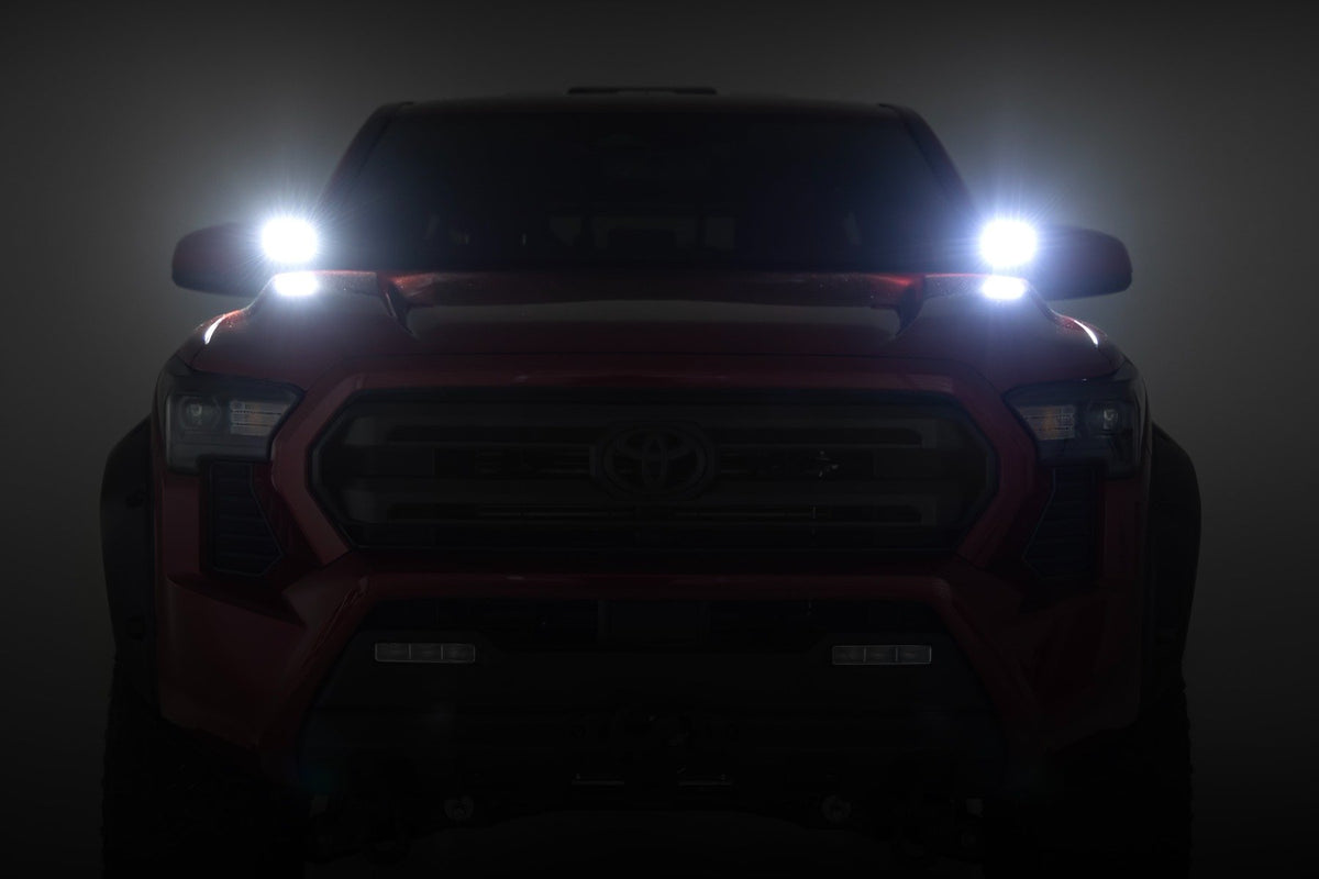 LED Light Kit | Ditch Mount | 2&quot; Black Pair | Flood | Toyota Tacoma (2024)