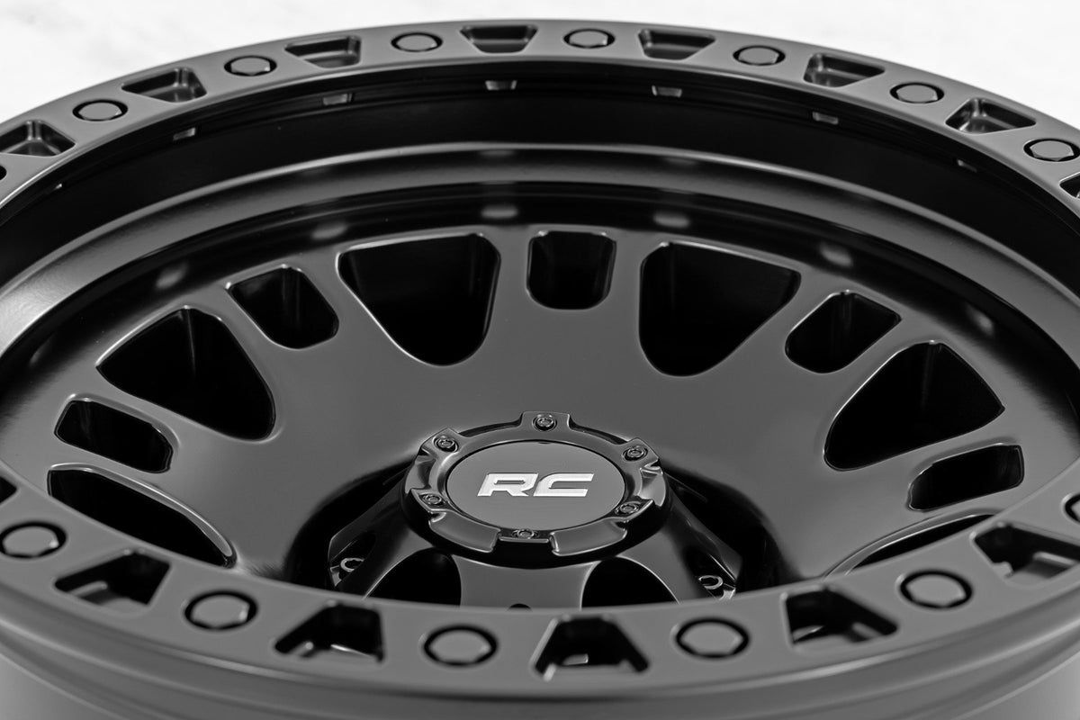 Rough Country 82 Series Wheel | One-Piece | Semi Gloss Black | 18x9 | 6x135 | 0mm