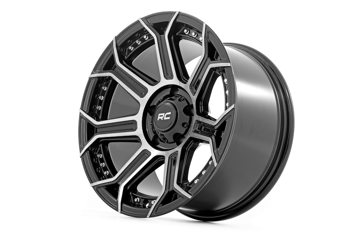 Rough Country 89 Series Wheel | One-Piece | Black Machined Gun Metal | 17x9 | 5x4.5 | -12mm