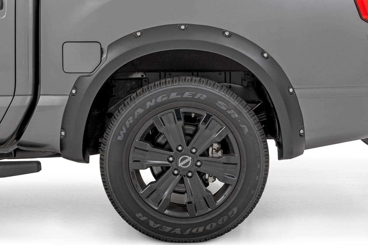 Pocket Fender Flares | Crew Cab | W/O Emblem | Gloss Black | Nissan Titan (17-24)