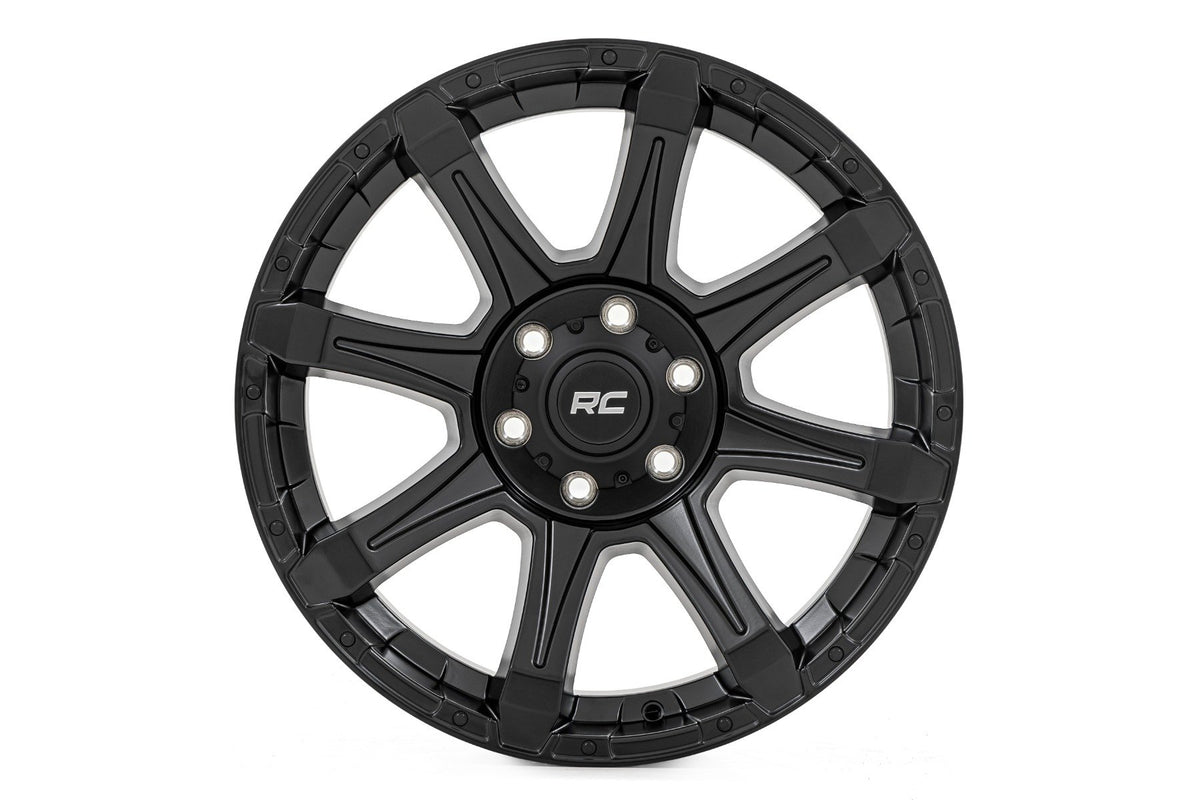 Rough Country 81 Series Wheel | One-Piece | Semi Gloss Black | 20x10 | 6x135 | -19mm