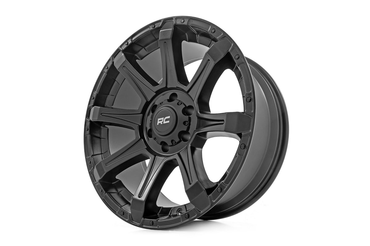 Rough Country 81 Series Wheel | One-Piece | Semi Gloss Black | 20x10 | 6x135 | -19mm