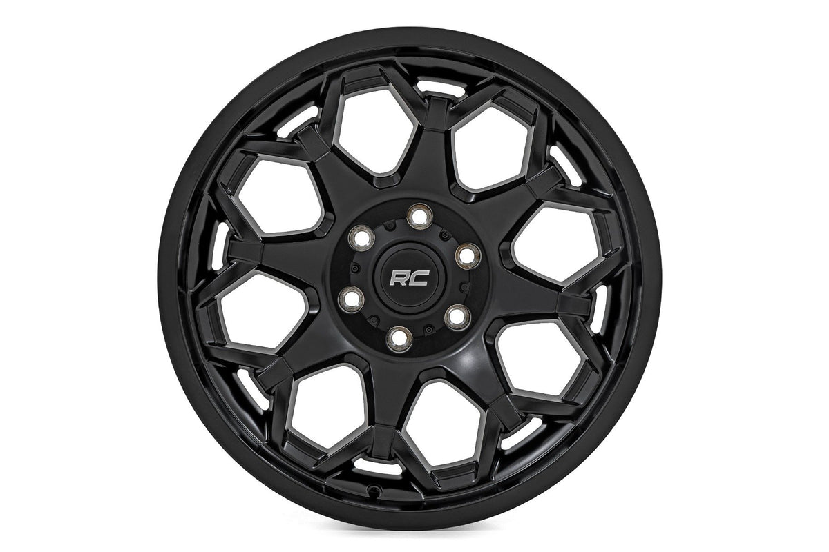 Rough Country 80 Series Wheel | One-Piece | Semi Gloss Black | 20x9 | 8x180 | 0mm