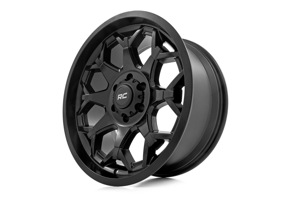 Rough Country 80 Series Wheel | One-Piece | Semi Gloss Black | 20x10 | 8x180 | -19mm