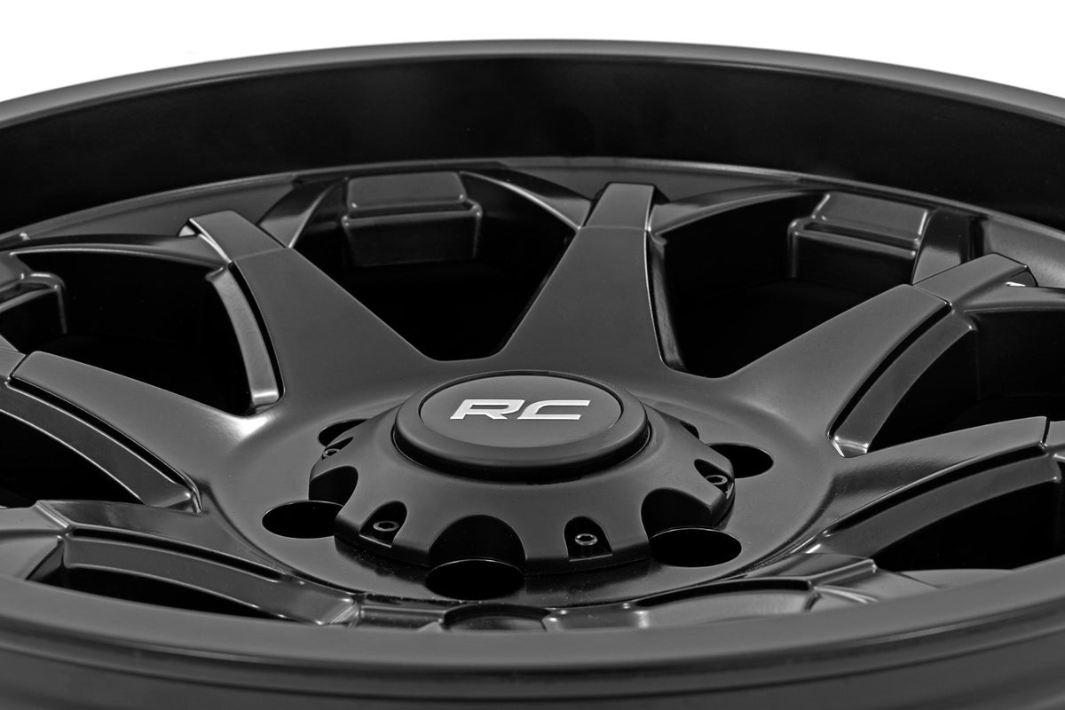 Rough Country 80 Series Wheel | One-Piece | Semi Gloss Black | 20x10 | 8x180 | -19mm