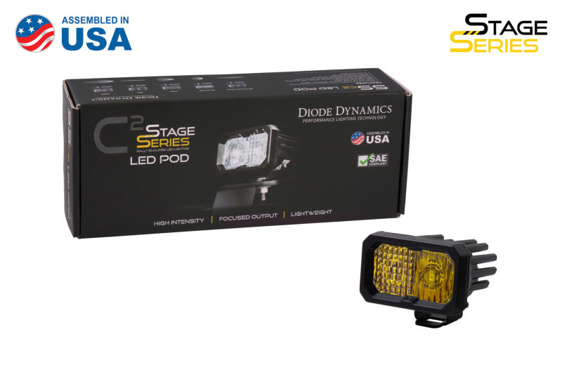 Diode Dynamics Stage Series 2 In LED Pod Pro - Yellow Combo Standard ABL Each - DD6412S