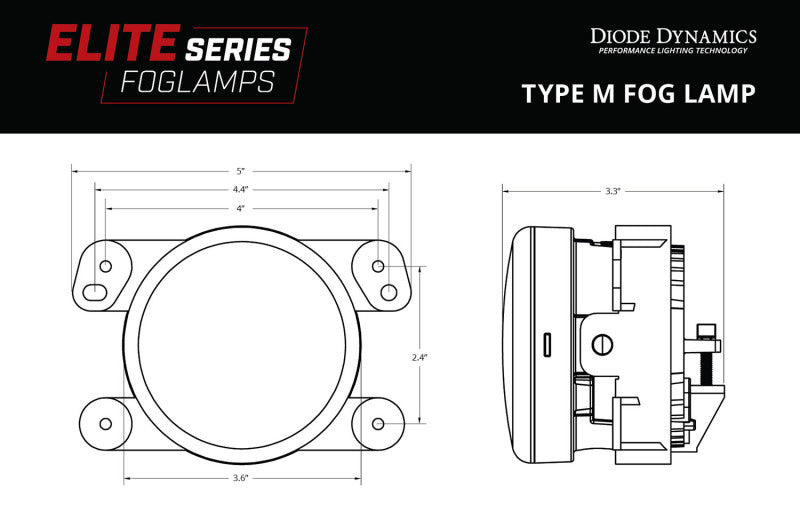 Diode Dynamics Elite Series Type M Fog Lamps - Yellow (Pair) - DD5131P