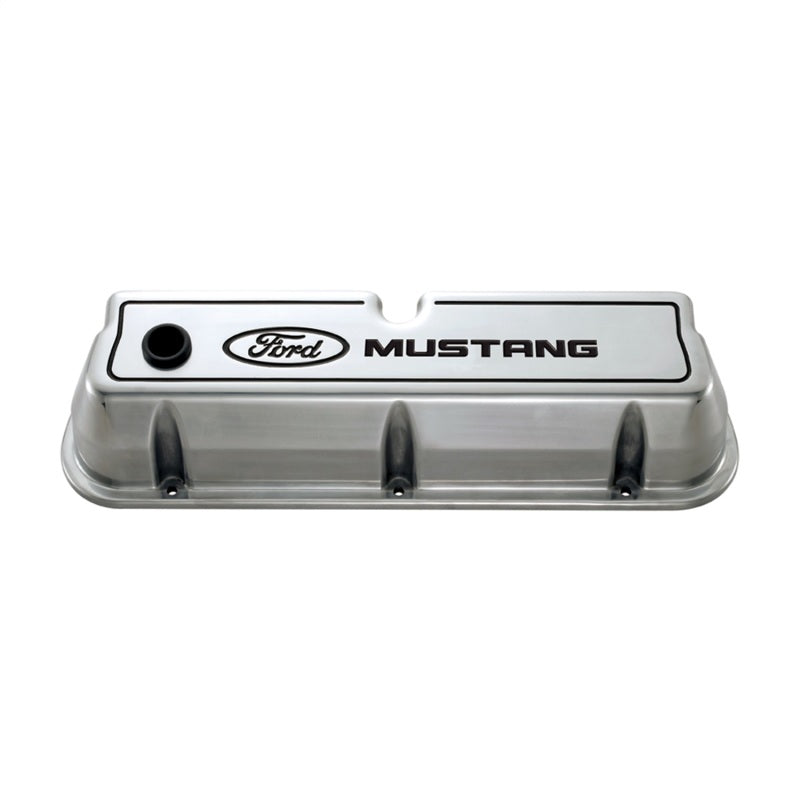 Ford Racing Ford 289/302/351W Die-Cast Valve Covers - Polished w/Black Logo - 302-030