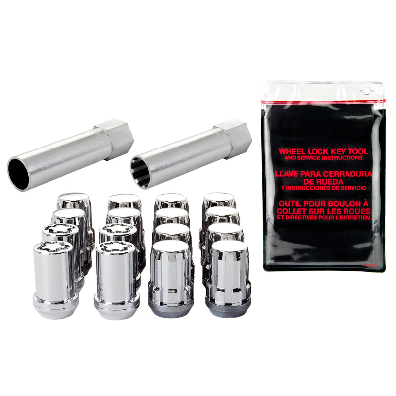 McGard SplineDrive Tuner 4 Lug Install Kit w/Locks &amp; Tool (Cone) M12X1.5 / 13/16 Hex - Chrome