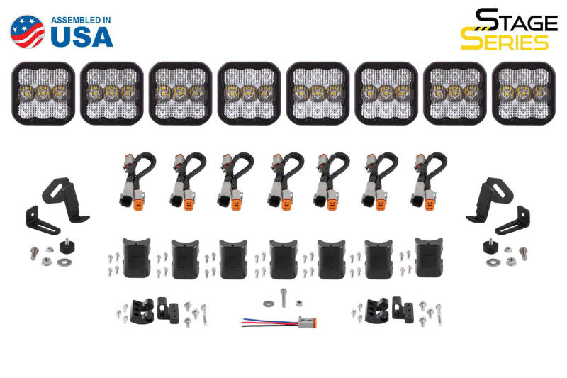 Diode Dynamics SS5 Sport Universal CrossLink 8-Pod Lightbar - White Combo - DD6802