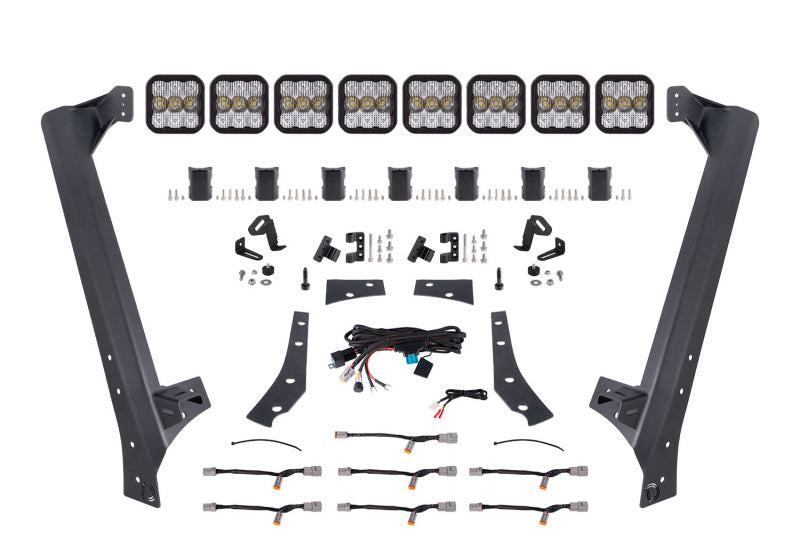 Diode Dynamics Jeep JK SS5 Pro CrossLink Windshield - White Combo Lightbar Kit - DD7266