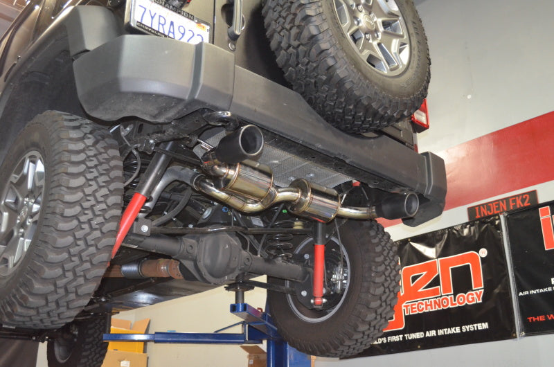 Injen 07-17 Jeep Wrangler JK 3.6L/3.8L 63mm Stealth Black Axle-back Exhaust w/ 4in Black Tips - SES5004BLK