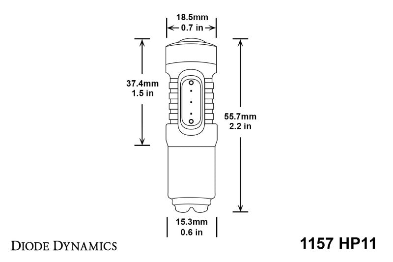 Diode Dynamics 1157 LED Bulb HP11 LED - Red Four - DD0011Q