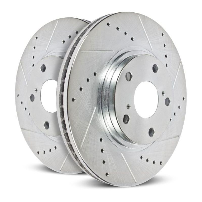 Power Stop 03-06 Mitsubishi Lancer Front Evolution Drilled &amp; Slotted Rotors - Pair