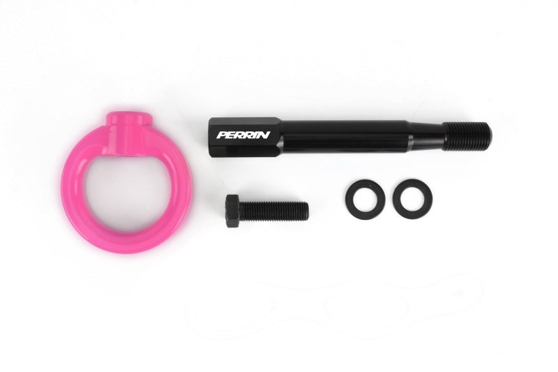 Perrin 2022 Subaru WRX / 18-21 Crosstrek Tow Hook Kit (Rear) - Hyper Pink - PSP-BDY-257HP