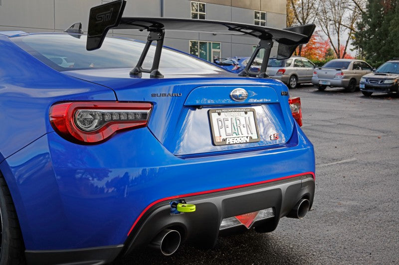 Perrin 13-20 &amp; 2022 Subaru BRZ / 13-16 Scion FRS / 17-20 Toyota 86 Tow Hook Kit (Rear) - Neon Yellow - PSP-BDY-255NY