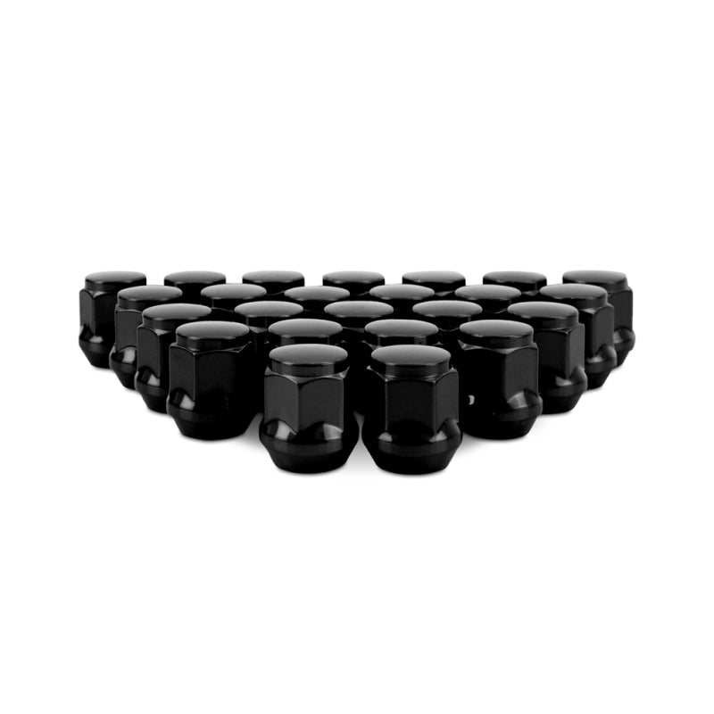 Mishimoto Steel Acorn Lug Nuts M12 x 1.5 - 24pc Set - Black - MMLG-AC1215-24BK