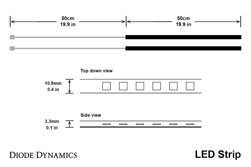 Diode Dynamics LED Strip Lights - Red 50cm Strip SMD30 WP - DD2198