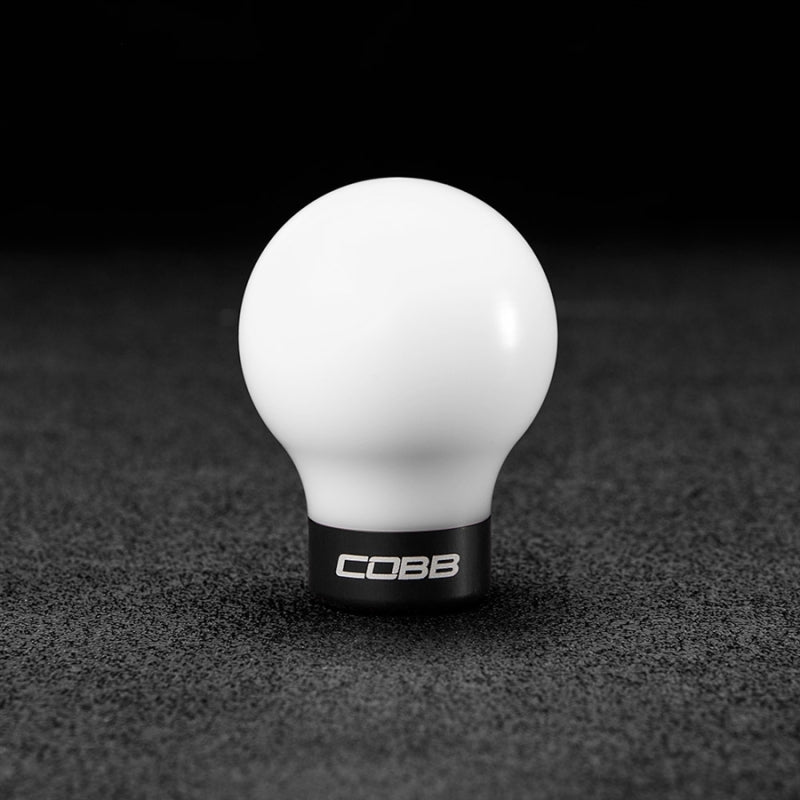 Cobb Subaru 6-Speed COBB Shift Knob - White w/Stealth Black Collar (Non-Weighted) - 213350-W-BK