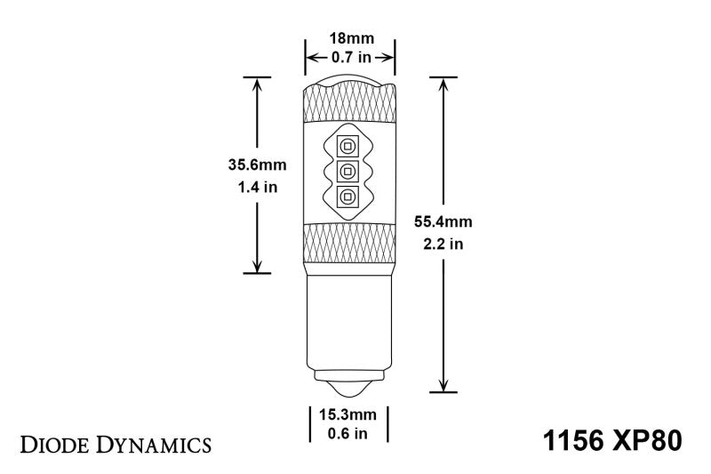 Diode Dynamics 1156 XP80 LED - Amber (Pair) - DD0007P