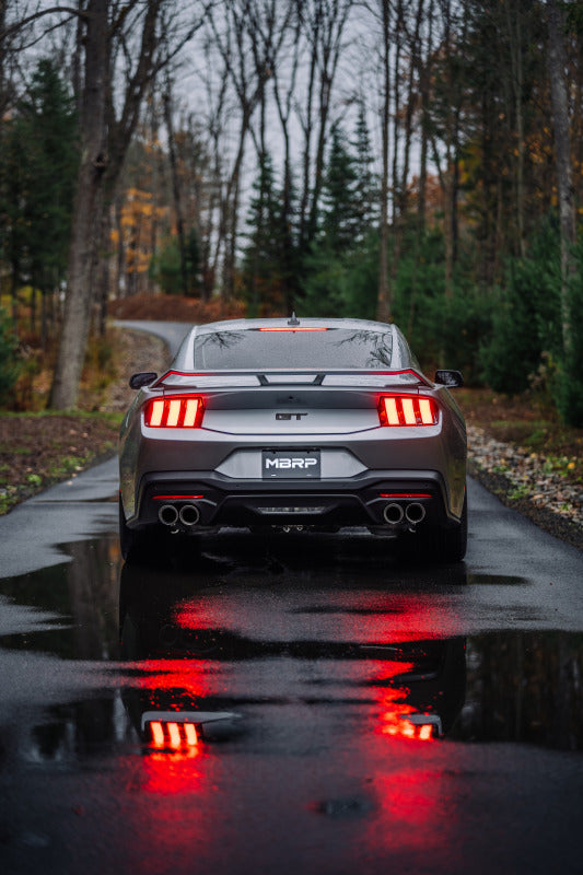 MBRP 2024+ Ford Mustang 5.0L Blk Alum. SS 3in Cat-Back Exhaust w/ Quad Blk Tips (Valve Delete) - S7282BLK