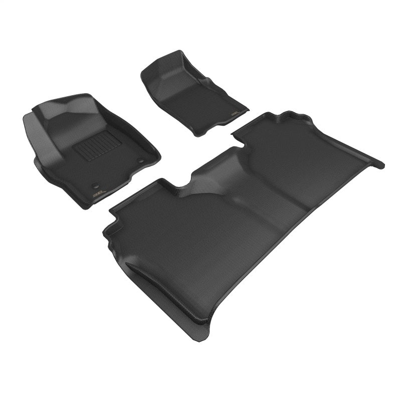 3D MAXpider 19-24 GMC Sierra Kagu 1st &amp; 2nd Row Floormats - Black