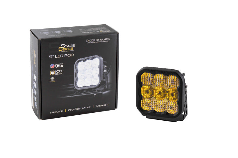 Diode Dynamics SS5 LED Pod Sport - Yellow Spot (Single) - DD6771S