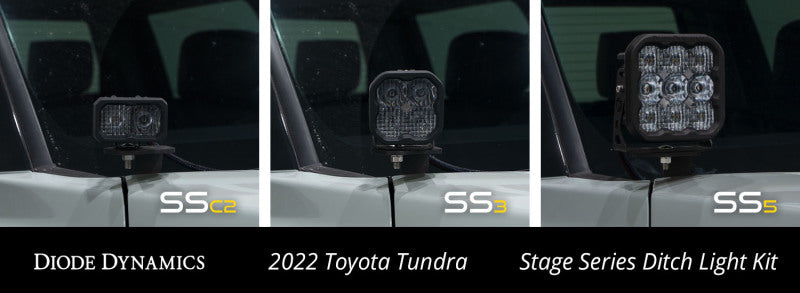 Diode Dynamics 2022 Toyota Tundra C2 Pro Stage Series Ditch Light Kit- Yellow Combo - DD7392