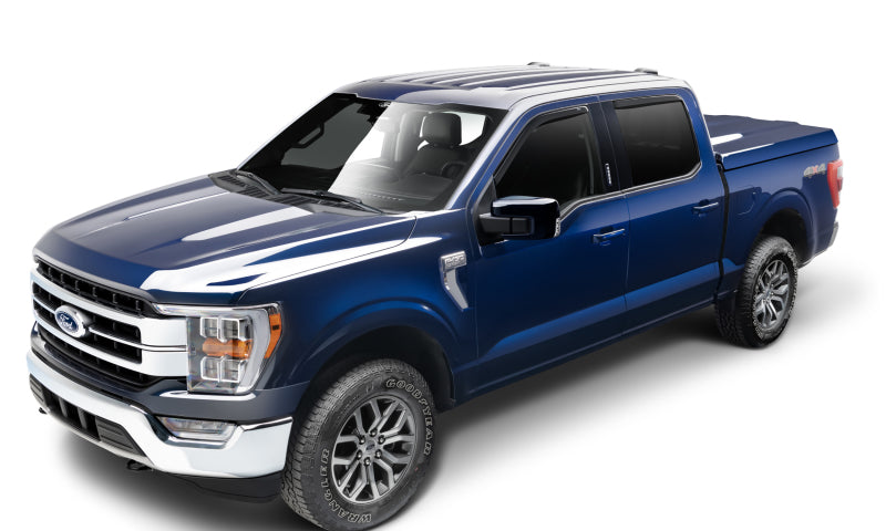 AVS 15-18 Ford F-150 Supercrew Ventvisor In-Channel Front &amp; Rear Window Deflectors 4pc - Smoke