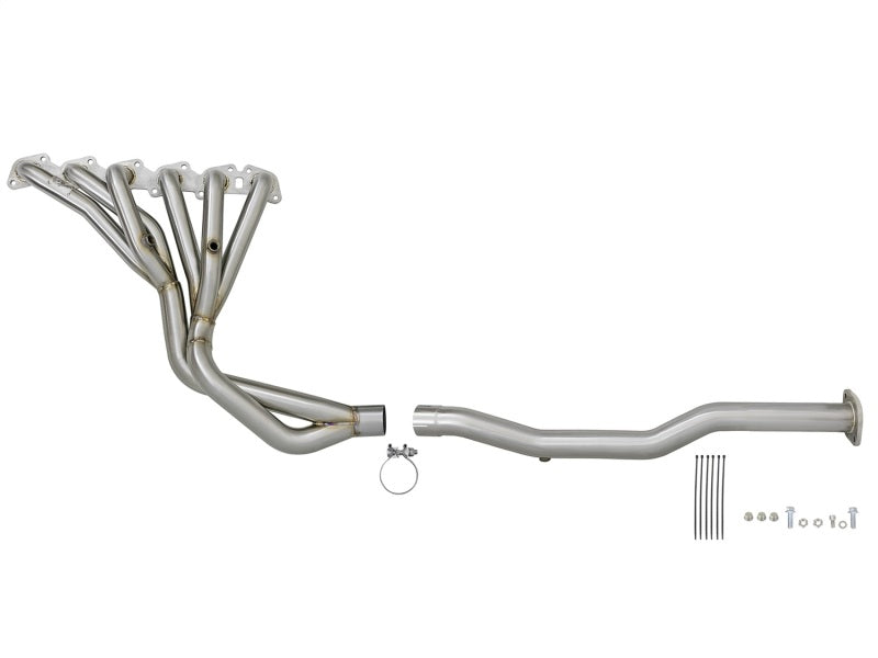 aFe Power Twisted Steel Long Tube Header &amp; Connection Pipes 01-16 Nissan Patrol (Y61) V8-4.8L