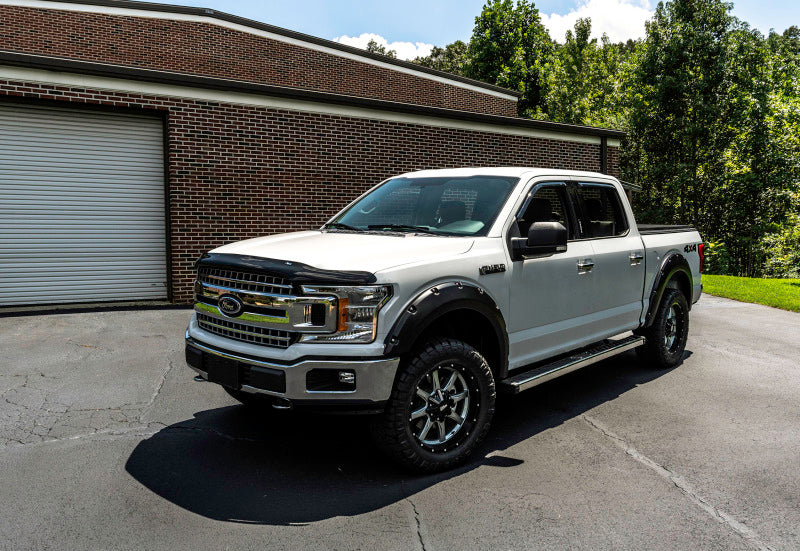 AVS 15-18 Ford F-150 Aeroskin II Textured Low Profile Hood Shield - Black