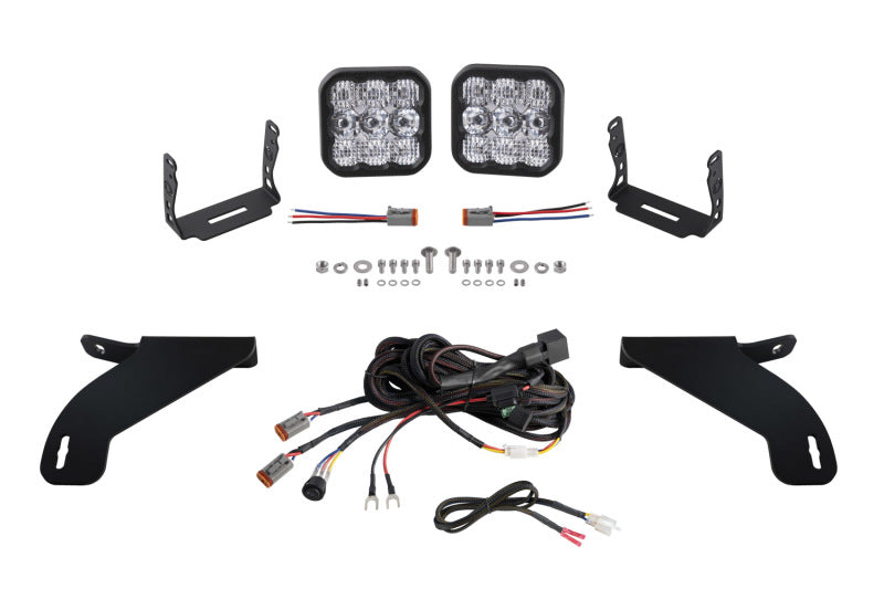 Diode Dynamics 21-22 Ford F-150 SS5 Bumper LED Pod Light Kit Sport - White Combo - DD7326