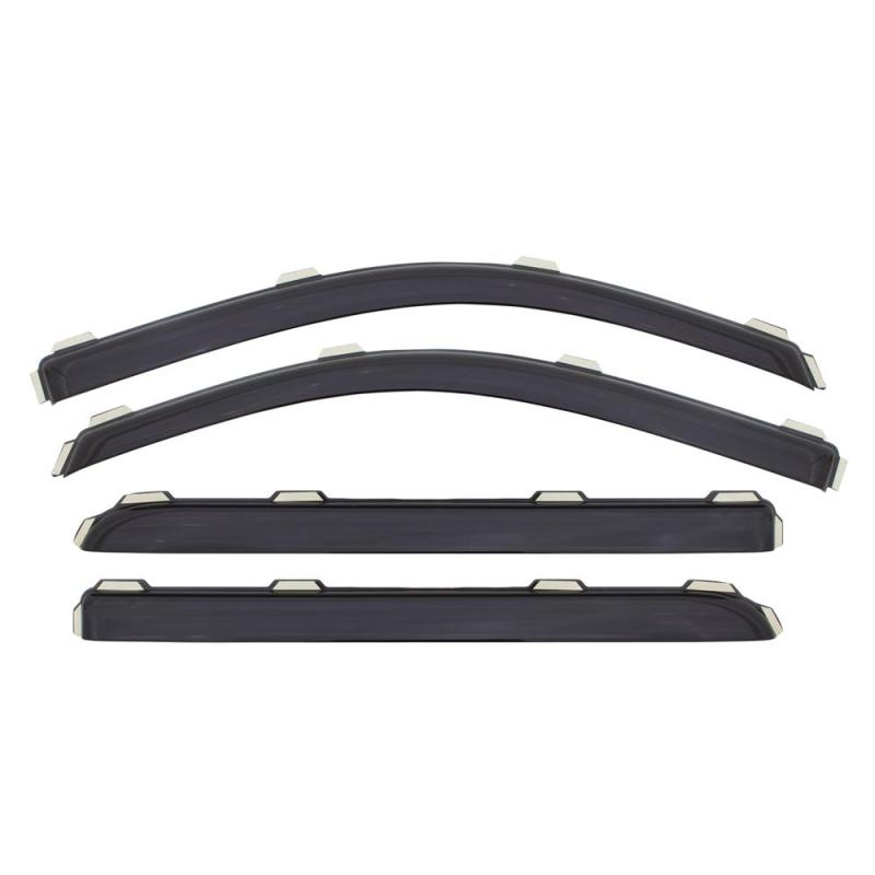 AVS 15-18 Ford F-150 Supercrew Ventvisor In-Channel Front &amp; Rear Window Deflectors 4pc - Smoke