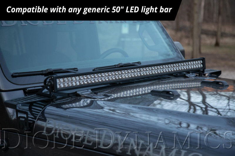 Diode Dynamics 18-21 Jeep JL Wrangler/Gladiator SS50 Hood LED Light Bar Kit - White Combo - DD6106