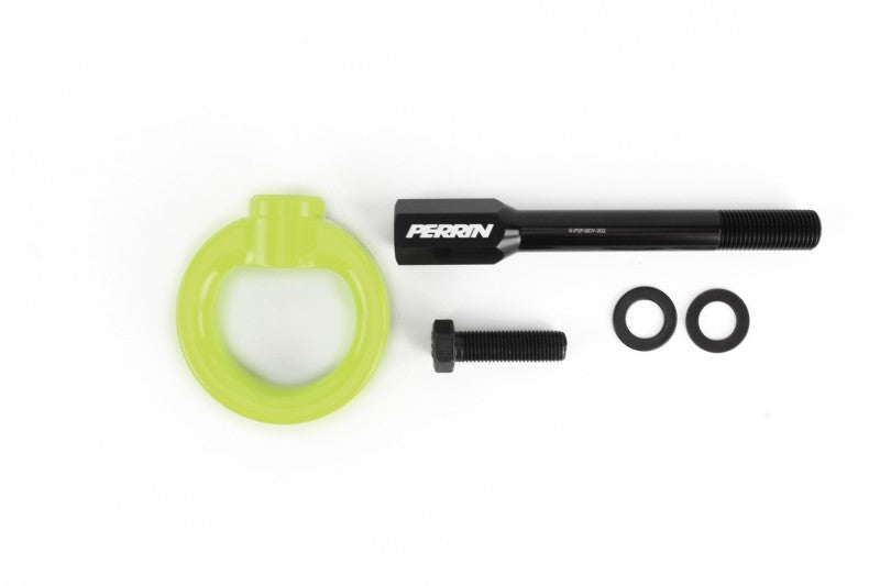 Perrin 02-07 Subaru WRX/STI Tow Hook Kit (Front) - Neon Yellow - PSP-BDY-230NY