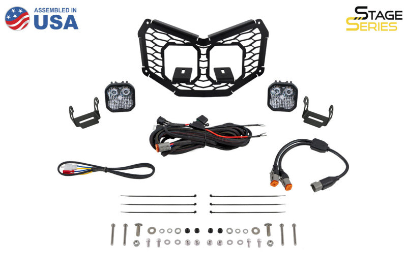 Diode Dynamics 17-24 Can-Am Maverick X3 Stage Series LED Grille Kit Bracket Kit - DD7877P