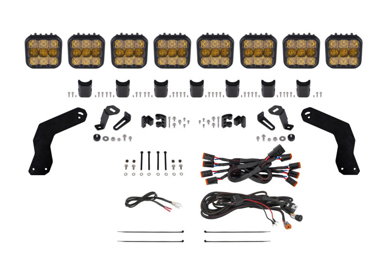 Diode Dynamics 17-24 Can-Am Maverick X3 SS5 Pro CrossLink Roof Lightbar Kit - Yellow Combo - DD7893