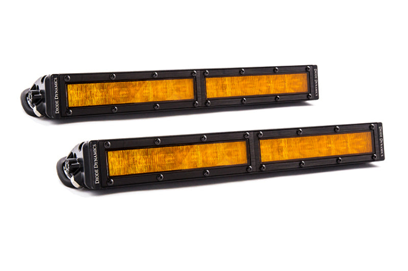 Diode Dynamics 12 In LED Light Bar Single Row Straight - Amber Wide (Pair) Stage Series - DD5045P