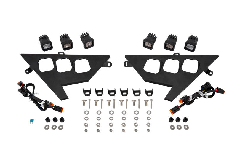 Diode Dynamics 20-Present Polaris RZR C1 Headlamp Kit Sport - White ABL (Pair) - DD7645