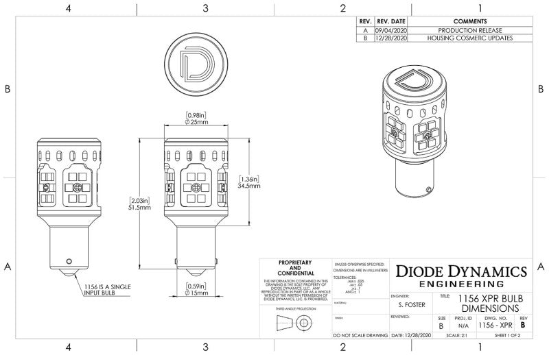 Diode Dynamics 1156 XPR LED Bulb - Cool - White (Pair) - DD0369P