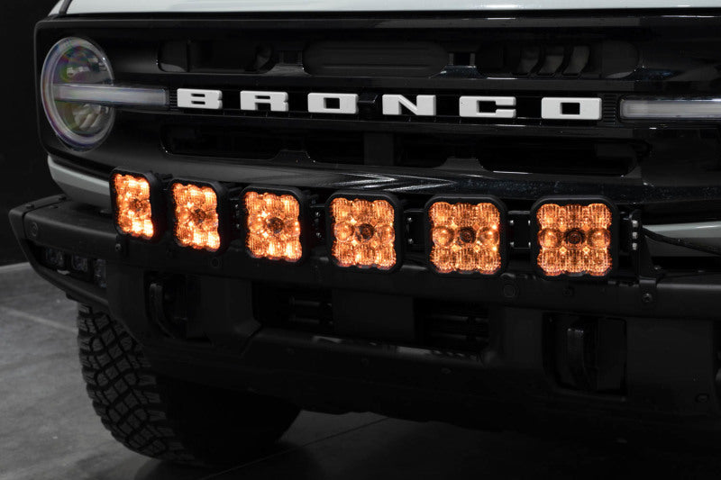 Diode Dynamics Bronco SS5 6-Pod CrossLink Grille Lightbar Kit Pro - White Combo - DD7270