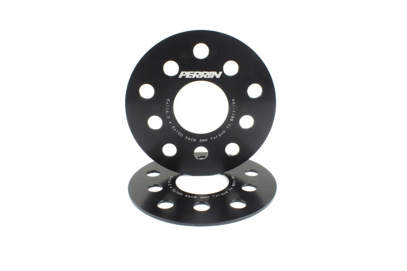 Perrin Subaru 5x114.3/5x100 3mm Slip-On Wheel Spacers - w/ 56mm Hubs (No Studs) - PSP-WHL-103BK