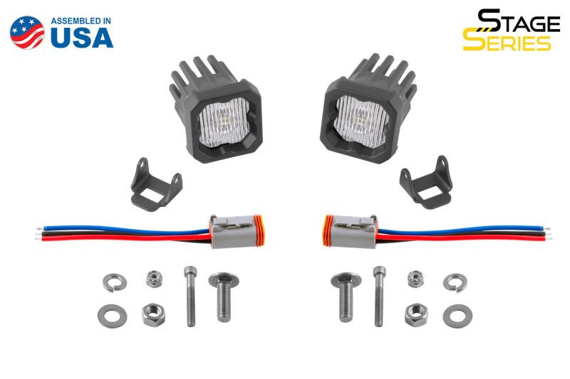 Diode Dynamics Stage Series C1 LED Pod - White SAE Fog Standard ABL (Pair) - DD6847P